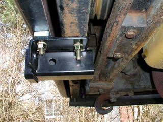 hitch bolted to school bus bumper and carrier
