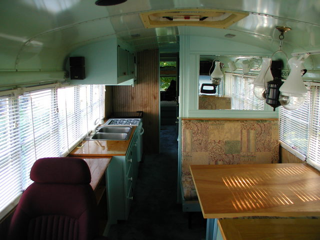front of the bus panted with Tourmaline latex interior paint