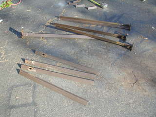 cut peices of bed fram angle iron legs